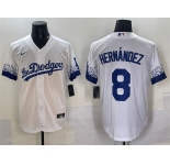 Men's Los Angeles Dodgers #8 Enrique Hernández White City Connect Cool Base Stitched Jersey