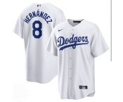 Men's Los Angeles Dodgers #8 Enrique Hernández White Cool Base Stitched Baseball Jersey
