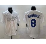 Men's Los Angeles Dodgers #8 Enrique Hernández White Fashion Cool Base Stitched Baseball Jersey