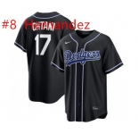 Men's Los Angeles Dodgers #8 Kike Hernandez 2026 Black Out Stitched Baseball