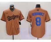 Men's Los Angeles Dodgers #8 Kike Hernandez Olive Cool Base Limited Stitched Jersey