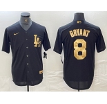 Men's Los Angeles Dodgers #8 Kobe Bryant Black Gold Cool Base Stitched Jersey
