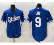Men's Los Angeles Dodgers #9 Gavin Lux Blue Cool Base Stitched Baseball Jersey