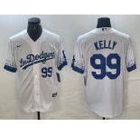 Men's Los Angeles Dodgers #99 Joe Kelly Number White 2021 City Connect Cool Base Stitched Jerseys