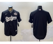 Men's Los Angeles Dodgers Blank Black 2024 World Series Cool Base Stitched Baseball Jersey