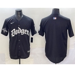 Men's Los Angeles Dodgers Blank Black 2025 LA Gothic Style With 2024 World Series Champions Patch Vapor Premier Limited Stitched Baseball Jersey
