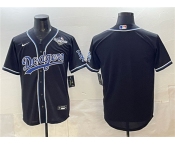 Men's Los Angeles Dodgers Blank Black Fashion 2025 World Series Cool Base Stitched Baseball Jersey
