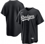 Men's Los Angeles Dodgers Blank Black Lights Out Limited Stitched Baseball Jersey
