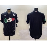 Men's Los Angeles Dodgers Blank Black Mexico 2024 World Series With No. 34 Patch Cool Base Stitched Baseball Jersey