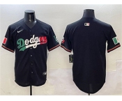 Men's Los Angeles Dodgers Blank Black Mexico Flag Limited Stitched Baseball Jersey