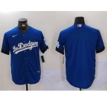 Men's Los Angeles Dodgers Blank Blue City Connect Cool Base Stitched Baseball Jersey