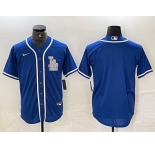 Men's Los Angeles Dodgers Blank Blue Cool Base Stitched Baseball Jersey