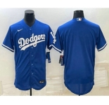 Men's Los Angeles Dodgers Blank Blue Flex Base Stitched Baseball Jersey