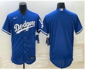 Men's Los Angeles Dodgers Blank Blue Flex Base Stitched Baseball Jersey