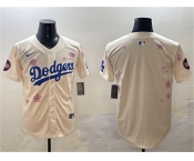 Men's Los Angeles Dodgers Blank Cream 2025 Tokyo Series Limited Stitched Baseball Jersey