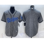 Men's Los Angeles Dodgers Blank Grey Gridiron Cool Base Stitched Baseball Jersey