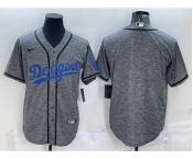 Men's Los Angeles Dodgers Blank Grey Gridiron Cool Base Stitched Baseball Jersey