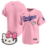 Men's Los Angeles Dodgers Blank Pink 2025 Hello Kitty Vapor Limited Stitched Baseball Jersey