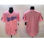 Men's Los Angeles Dodgers Blank Pink 2025 Tokyo Series Limited Stitched Baseball Jersey