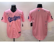 Men's Los Angeles Dodgers Blank Pink 2025 Tokyo Series Limited Stitched Baseball Jersey