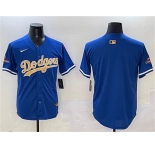 Men's Los Angeles Dodgers Blank Royal 2025 Gold Collection Limited Stitched Baseball Jersey