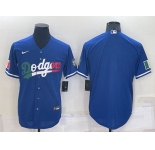 Men's Los Angeles Dodgers Blank Royal Cool Base Stitched Baseball Jersey