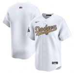 Men's Los Angeles Dodgers Blank White 2025 Gold Collection Limited Stitched Baseball Jersey