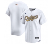 Men's Los Angeles Dodgers Blank White 2025 Gold Collection Limited Stitched Baseball Jersey