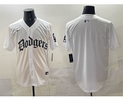 Men's Los Angeles Dodgers Blank White 2025 LA Gothic Style Vapor Premier Limited Stitched Baseball Jersey