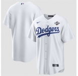 Men's Los Angeles Dodgers Blank White 2025 World Series Home Cool Base Stitched Baseball Jersey