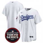 Men's Los Angeles Dodgers Blank White 2025 World Tour Tokyo Series Home Stitched Baseball Jersey
