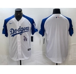Men's Los Angeles Dodgers Blank White Blue Fashion Stitched Cool Base Limited Jersey