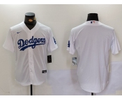 Men's Los Angeles Dodgers Blank White Cool Base Stitched Jersey