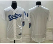 Men's Los Angeles Dodgers Blank White Flex Base Stitched Baseball Jersey