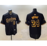 Men's Los Angeles Dodgers Front #8 Back #24 Kobe Bryant Black Stitched Jersey