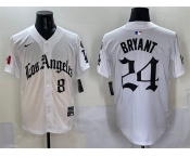 Men's Los Angeles Dodgers Front #8 Back #24 Kobe Bryant White Mexico 2025 LA Gothic Style With Fernando Patch Vapor Premier Limited Stitched Baseball Jerse