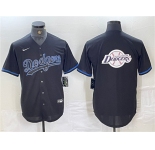 Men's Los Angeles Dodgers Team Big Logo Black Fashion Stitched Baseball Jersey