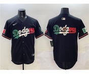 Men's Los Angeles Dodgers Team Big Logo Black Mexico Flag Limited Stitched Baseball Jersey