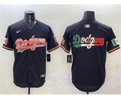 Men's Los Angeles Dodgers Team Big Logo Black Mexico Limited Stitched Baseball Jersey