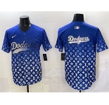 Men's Los Angeles Dodgers Team Big Logo Blue Limited Stitched Baseball Jersey