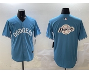 Men's Los Angeles Dodgers Team Big Logo Light Blue Limited Stitched Baseball Jersey