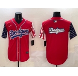 Men's Los Angeles Dodgers Team Big Logo Red Limited Stitched Baseball Jersey
