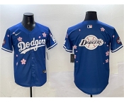 Men's Los Angeles Dodgers Team Big Logo Royal 2025 Tokyo Series Limited Stitched Baseball Jersey