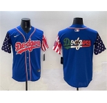 Men's Los Angeles Dodgers Team Big Logo Royal Limited Stitched Baseball Jersey