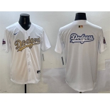 Men's Los Angeles Dodgers Team Big Logo White 2025 Gold Collection Limited Stitched Baseball Jersey