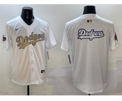 Men's Los Angeles Dodgers Team Big Logo White 2025 Gold Collection Limited Stitched Baseball Jersey