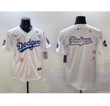 Men's Los Angeles Dodgers Team Big Logo White 2025 Tokyo Series Limited Stitched Baseball Jersey