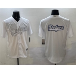 Men's Los Angeles Dodgers Team Big Logo White Cool Base Stitched Baseball Jersey