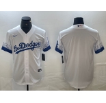 Men's Los Angeles Dodgers White Blank City Connect Cool Base Stitched Baseball Jersey