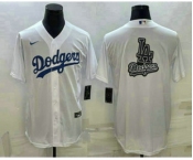 Men's Los Angeles Dodgers White Team Big Logo Cool Base Stitched Baseball Jerseys